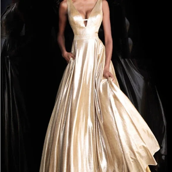 strapless open back dress Jovani 22314 Long Prom Dress main image 1